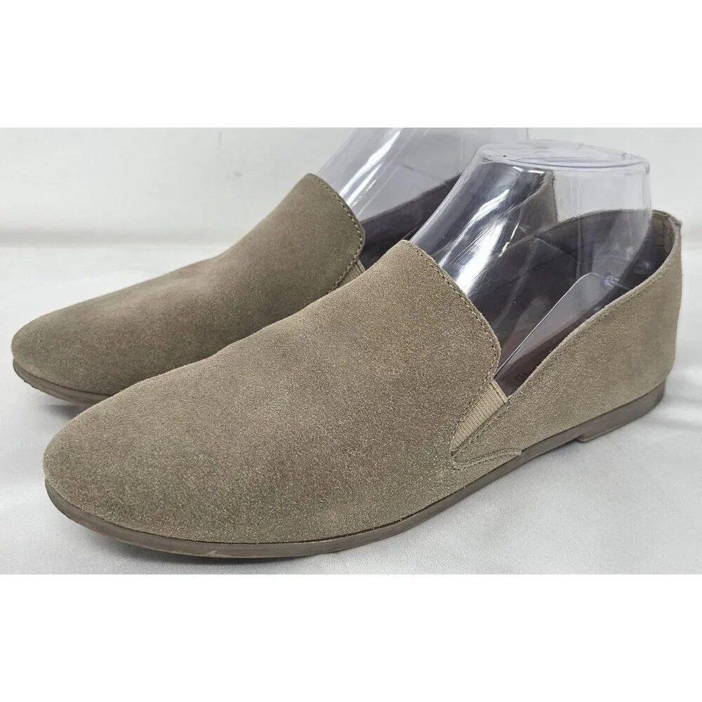 Lucky Brand Beige/Tan Suede Loafer Flats Slip On Shoes Womens Size 9